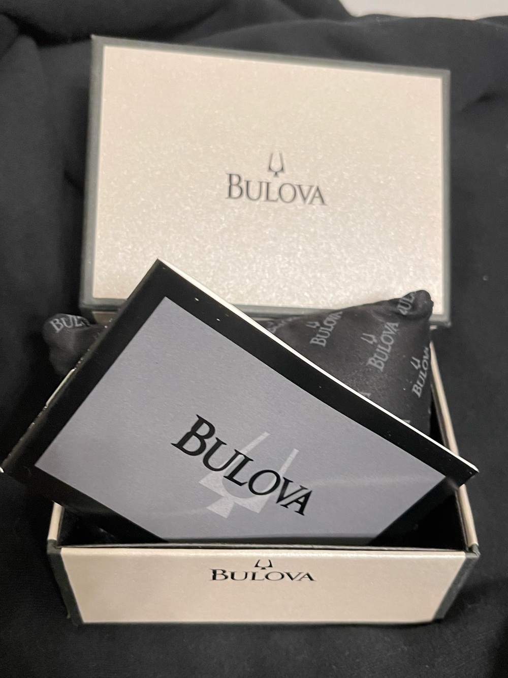 Auth BULOVA Empty Presentation Display Storage Watch Box w Inserts